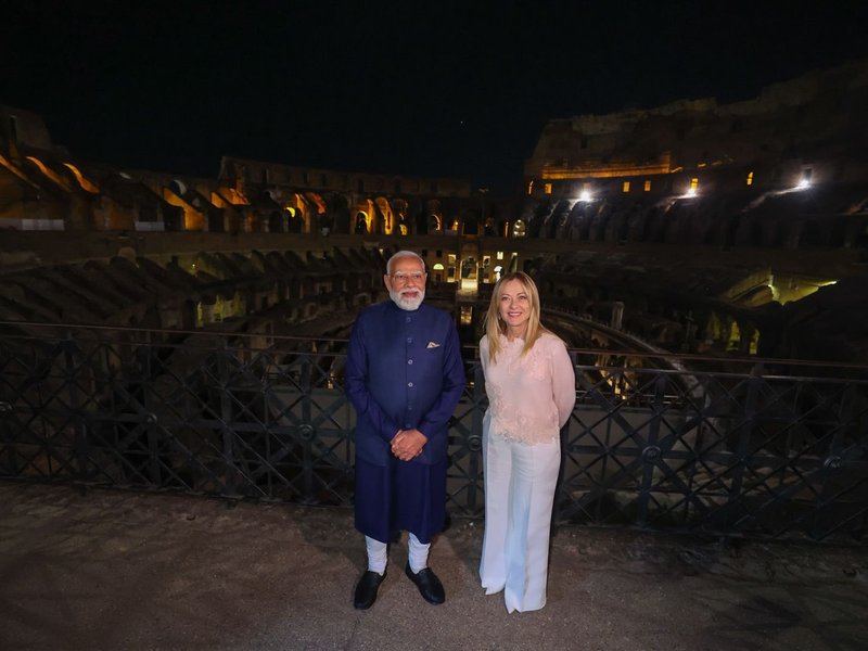 PM Modi visits Colosseum in Rome with Italian counterpart Meloni
