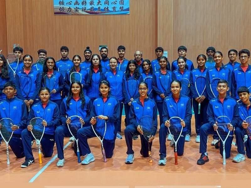 Dhairya Gogia stuns Hong Kong’s Tse Ka Chun on opening day of the 33rd Asian Junior Individual Squash Championships in Panzhihua, China, Wednesday. Photo credit: SRFI