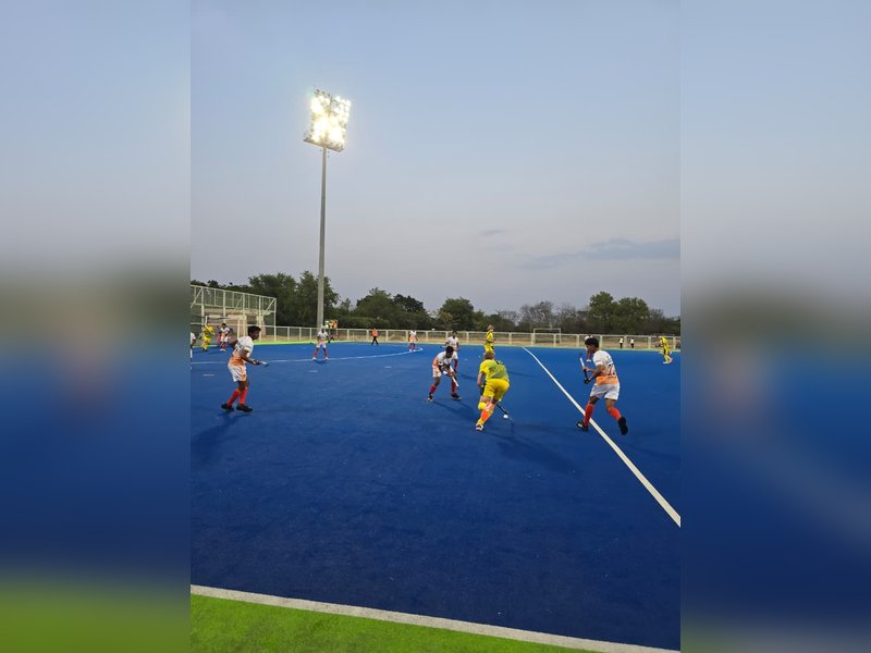 India U18 men end series with a 3-3 draw against Australia at the Udhav Das Mehta (Bhai Ji) Central SAI Centre in Bhopal, Madhya Pradesh, on Wednesday. Photo credit: Hockey India