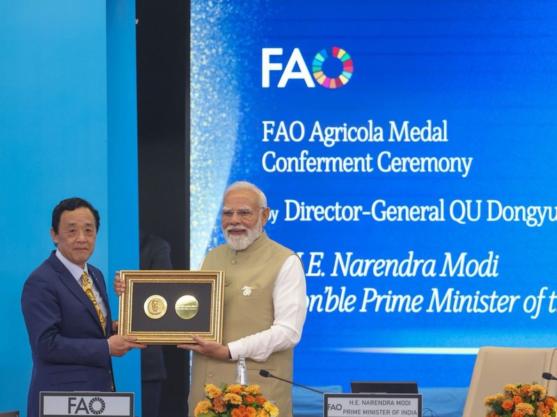 PM Modi dedicates ‘FAO 2026 Agricola Medal’ to food providers of India