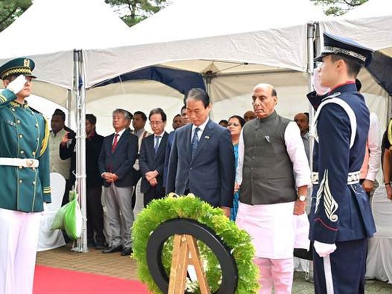 Rajnath Singh inaugurates Indian War Memorial in South Korea, remembers war veterans