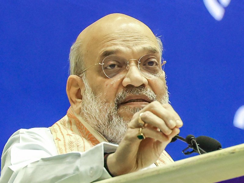 New Delhi: Union Home Minister Amit Shah addresses during the BSF Investiture Ceremony 2026 at Vigyan Bhavan, in New Delhi on Friday, May 22, 2026. (Photo: IANS/Prem Nath Pandey)