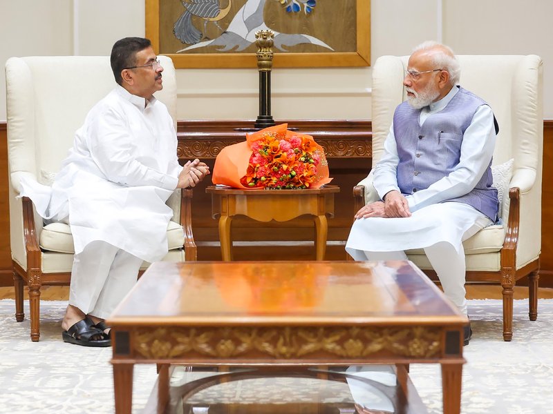 New Delhi: West Bengal Chief Minister Suvendu Adhikari meets Prime Minister Narendra Modi, in New Delhi on Friday, May 22, 2026. (Photo: IANS/X/@PMOIndia)