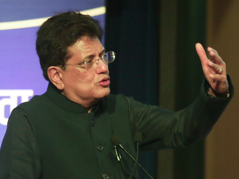 New Delhi: Union Minister of Commerce and Industry Piyush Goyal speaks during the Rozgar Mela at the Ambedkar International Centre in New Delhi on Saturday, May 23, 2026. (Photo: IANS/Prem Nath Pandey)