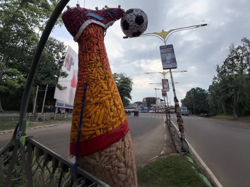 केरल: 'फीफा वर्ल्ड कप' से पहले मलप्पुरम में 'कबाड़' से अनूठी कलाकृति तैयार, 6 हजार प्लास्टिक बोतलों का इस्तेमाल
