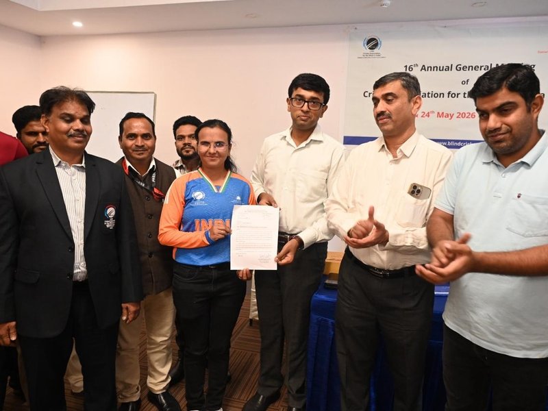 India's blind cricket body charts bold future at 16th AGM; announces Bharat Blind Cricket League 2026 in Bengaluru. Photo credit: CABI