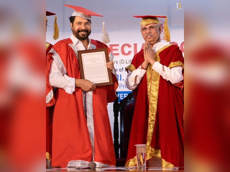 Mahatma Gandhi University honours Mammootty with Honorary D Litt for contribution to cinema (Photo Credit: Mammootty/X)