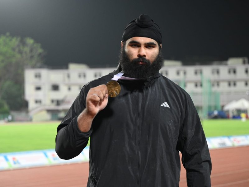 MP’s Samardeep Gill clinches shot put gold, qualifies for CWG at National Senior Athletics meet (Credit: AFI)