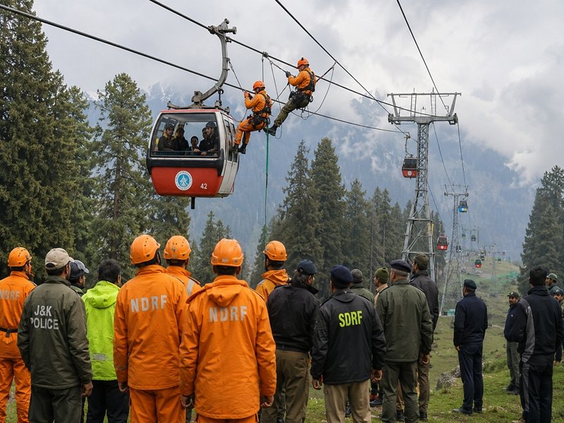 All stranded passengers rescued safely from Gulmarg cable car project