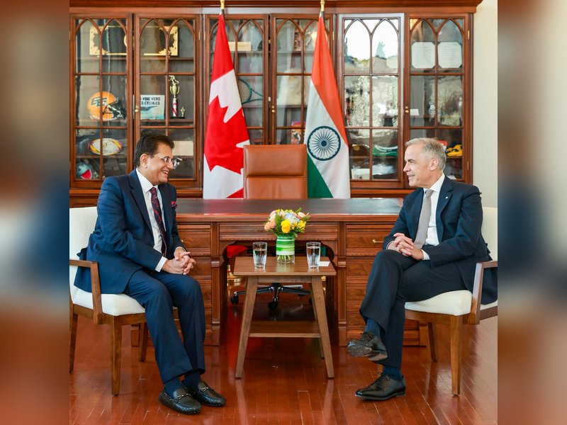 Ottawa: Union Commerce and Industry Minister Piyush Goyal meets Canadian Prime Minister Mark Carney in Ottawa on Tuesday, May 26, 2026. (Photo: IANS/X/@PiyushGoyal)