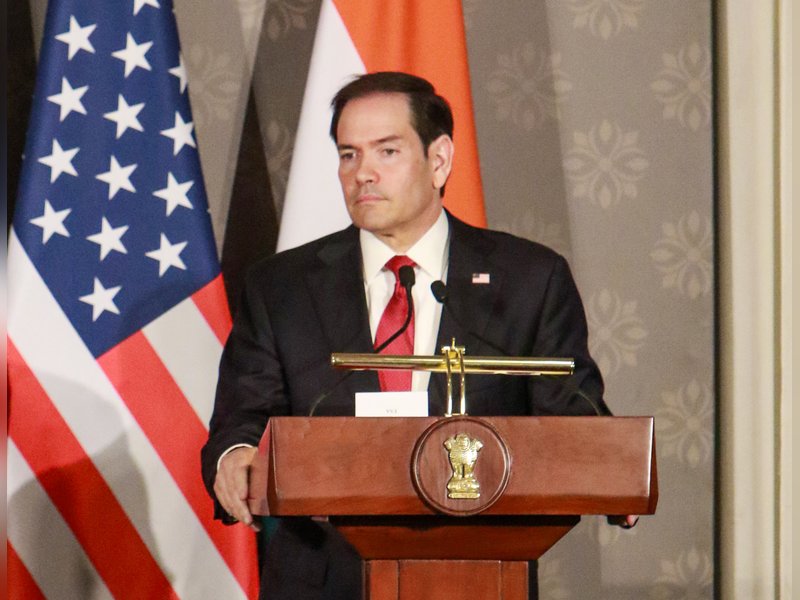 New Delhi: US Secretary of State Marco Rubio during a joint press conference after the Quad Foreign Ministers' meeting at Hyderabad House in New Delhi on Tuesday, May 26, 2026. (Photo: IANS/Qamar Sibtain)