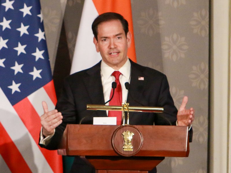 New Delhi: US Secretary of State Marco Rubio during a joint press conference after the Quad Foreign Ministers' meeting at Hyderabad House in New Delhi on Tuesday, May 26, 2026. (Photo: IANS/Qamar Sibtain)