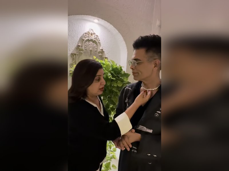 Karan Johar wears mother's expensive diamond necklace on his 53rd birthday, surprises Farah Khan