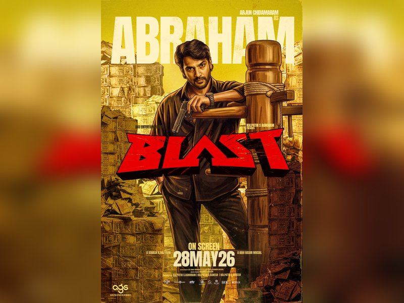 Arjun Chidambaram plays Abraham in Arjun Sarja, Priety Mukhundhan's 'Blast'  (Photo Credit: AGS Entertainment/ X)