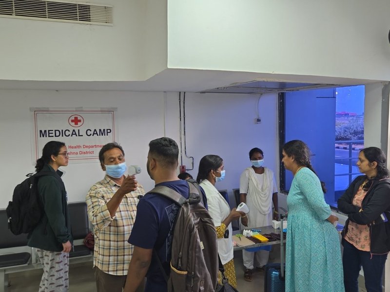Preventive screening of international passengers for Ebola at Vijayawada airport