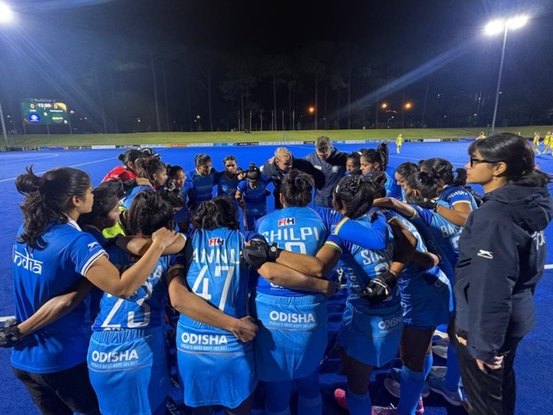 Australian women's hockey team edges India 2-1 in opening match of friendly series at the Perth Hockey Stadium in Perth, on Tuesday. Photo credit: Hockey India
