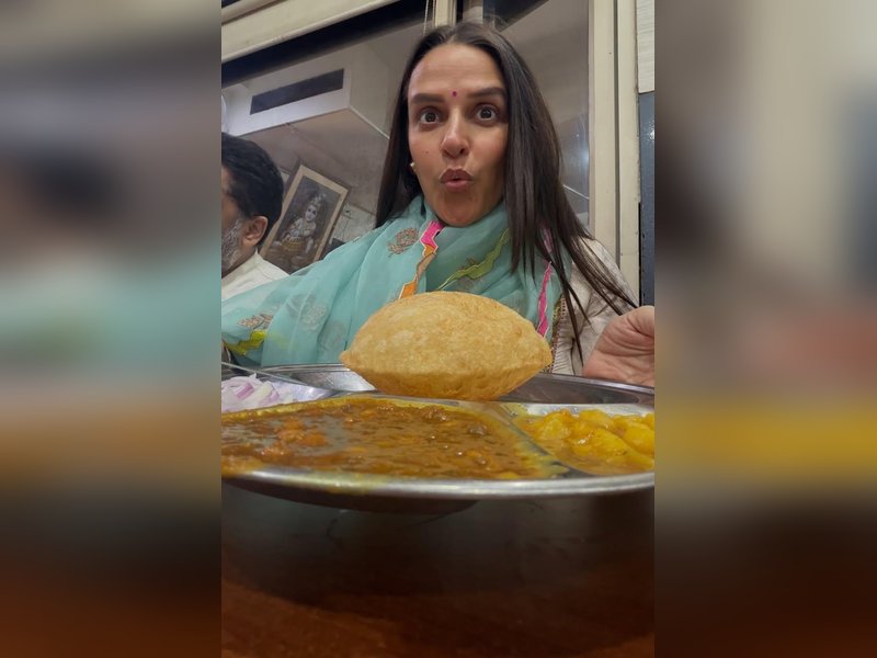 Neha Dhupia dives into authentic chole bhature, seeks blessings at Golden Temple in Amritsar