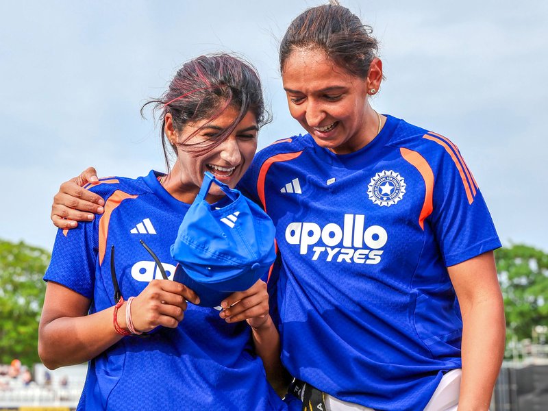 Harmanpreet Kaur sits out of the first T20I against England Women at Chelmsford on Thursday. Photo credit: BCCI Women