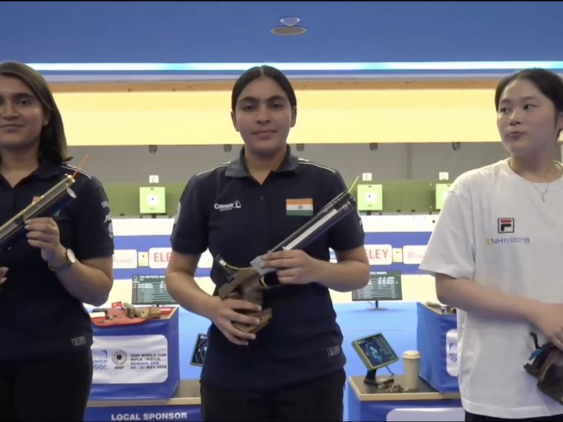 Suruchi Inder Singh defends her gold; Esha Singh wins silver as India rises to top of the tally of the International Shooting Sport Federation (ISSF) World Cup Rifle/Pistol leg in Munich. Photo credit: NRAI
