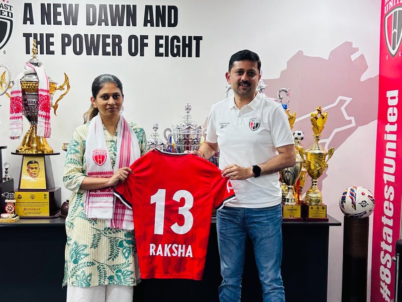 MoS Sports Raksha Khadse visits NorthEast United FC, commends club's grassroots talent development model (Credit: SAI)