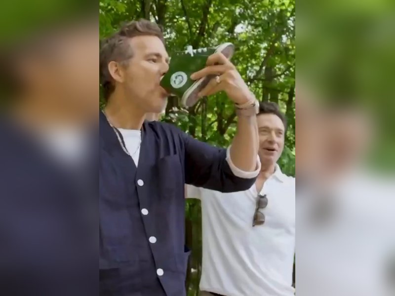 Ryan Reynolds, Hugh Jackman pull off a 'shoey', sip beer from a shoe 