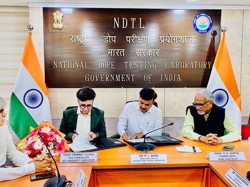 National Dope Testing Laboratory signs MoU to advance sports science, anti-doping research and athlete welfare (Credit: PIB)