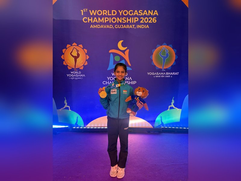 Pune’s golden girl Niral Wadekar wins two titles in the inaugural World Yogasana Championship 2026 in Amdavad, Gujarat. Photo credit: World Yogasana