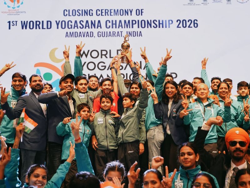 Hosts India complete a century of gold medals in clean sweep in the World Yogasana Championships 2026 in Ahmedabad on Monday. Photo credit: WYC 2026