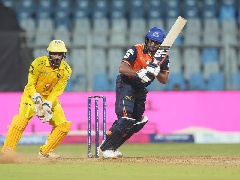 Tushar Deshpande's late six blitz after Ayaz Khan's 87 helps MSC Maratha Royals seal semis spot with five-wicket win over Arcs Andheri in the T20 Mumbai League at the Wankhede Stadium in Mumbai on Wednesday. Photo credit: T20 Mumbai League/MCA