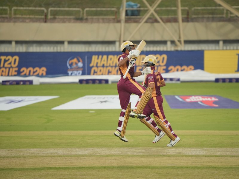 Chota Nagpur Royals and Ranchi Titans emerge victorious on Day 2 of the Jharkhand T20 Cricket League 2026 at the JSCA International Stadium Complex in Ranchi on Thursday. Photo credit: JSCA