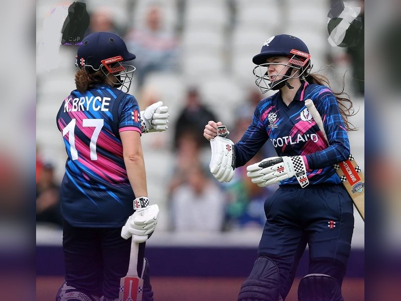 Bryce sisters power Scotland to 161/5 against Ireland in their first match of the ICC Women's T20 World Cup 2026 at Old Trafford in Manchester on Saturday. Photo credit: Cricket Scotland/X