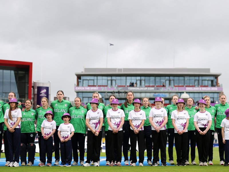 'We need to regroup and stick together,' says Lewis after Ireland's defeat to Scotland in the ICC Women's T20 World Cup 2026 in Manchester on Saturday. Photo credit: ICC