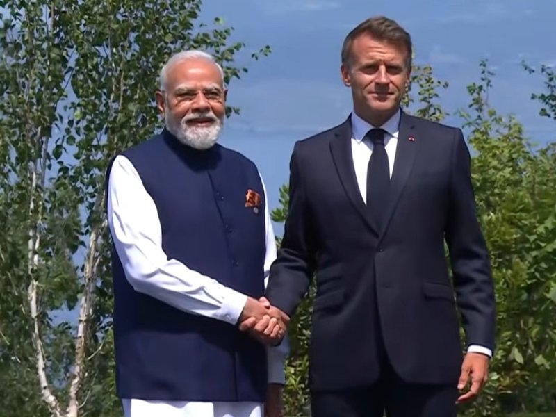 G7 Summit: PM Modi receives warm welcome from French President Macron