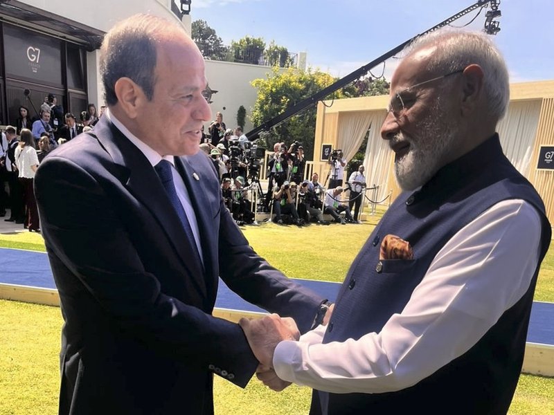 PM Modi meets Prez El-Sisi, reaffirms historic India-Egypt friendship at G7 summit (Photo: @narendramodi/X)