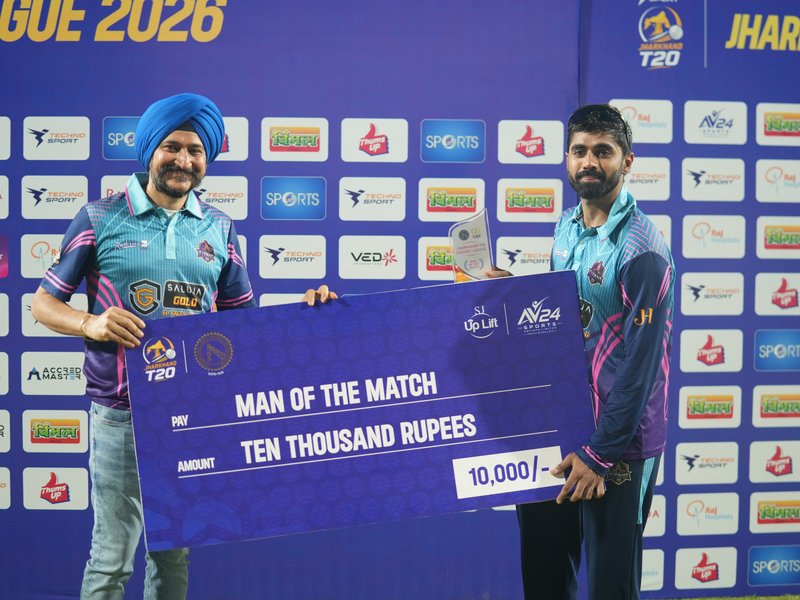 Ranchi Titans dethrone Koylanchal Super Kings to become the table toppers on Day 7 of the Jharkhand T20 Cricket League 2026 at the JSCA International Stadium Complex in Ranchi on Tuesday. Photo credit: JSCA
