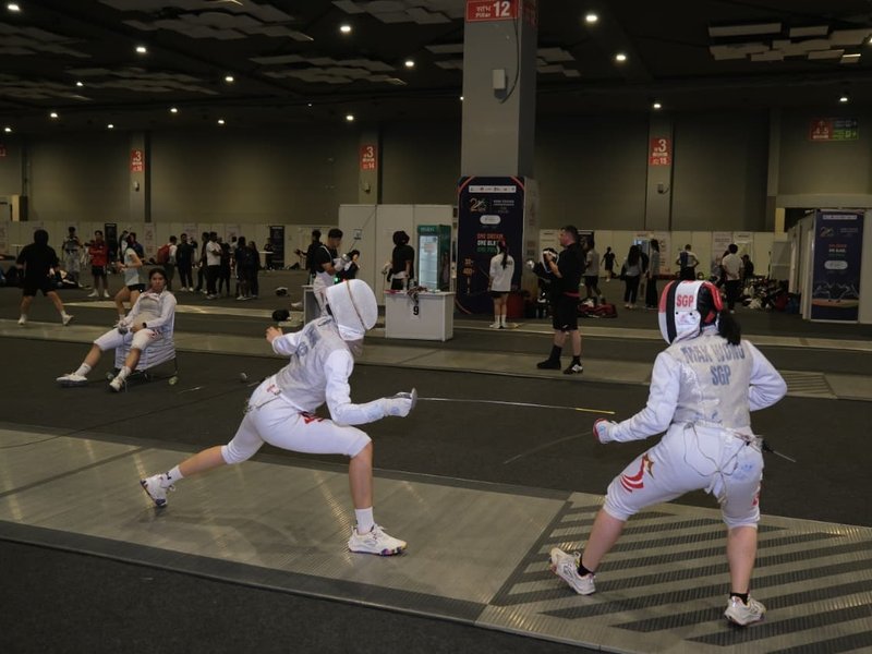 MoS Raksha Khadse reviews preparations for the Asian Senior Fencing Championships 2026 at Bharat Mandapam in New Delhi on Thursday. Photo credit: SAI Media