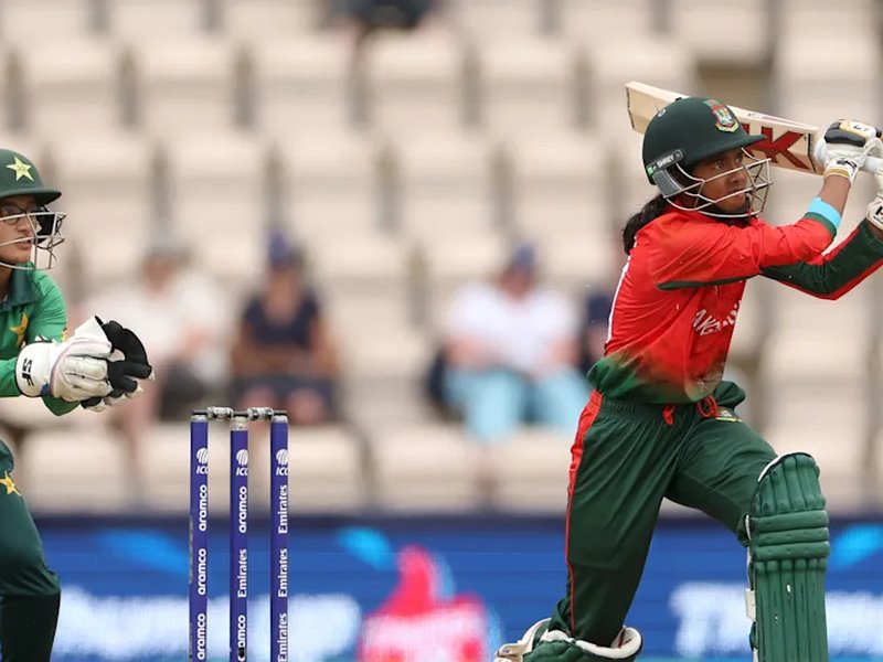 Pakistan restrict Bangladesh to 123/6 despite Shorna Akter's late blast in a must-win clash in Group A in the ICC Women's T20 World Cup at the Hamshire Bowl in Southampton on Saturday. Photo credit: ICC
