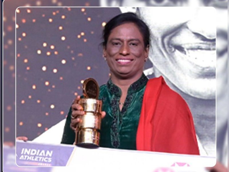 PT Usha honoured with 'Lifetime Achievement Award' at inaugural Indian Athletics Awards in New Delhi on Saturday. Photo credit: AFI