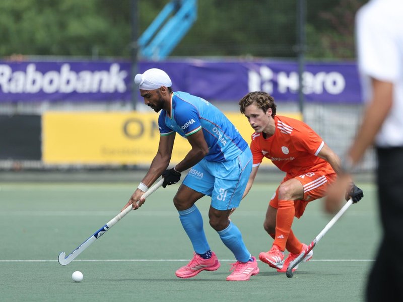 Jugraj Singh, Abhishek, and Rajinder Singh score as visitors edge past hosts Netherlands in Rotterdam (Credit: Hockey India)