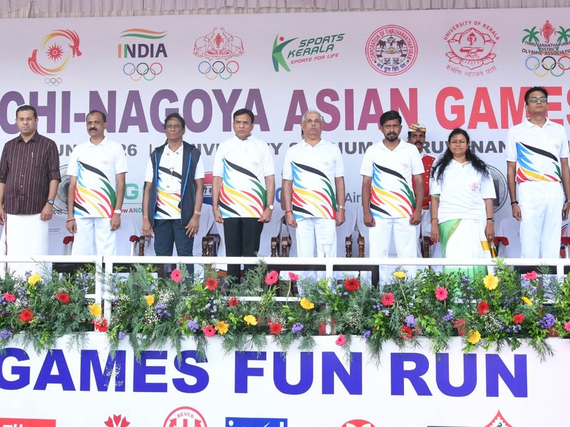 Over 40,000 participants create history as India hosts first-ever 2026 Aichi–Nagoya Asian Games fun run in Thiruvananthapuram. Photo credit: SAI Media