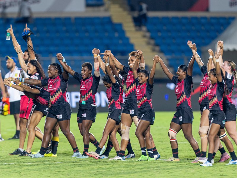 Delhi Redz crowned women’s champions in Season 2 of the Rugby Premier League at the Ganti Mohana Chandra Balayogi Athletic Stadium, Gachibowli, Hyderabad on Tuesday. Photo credit: RPL 