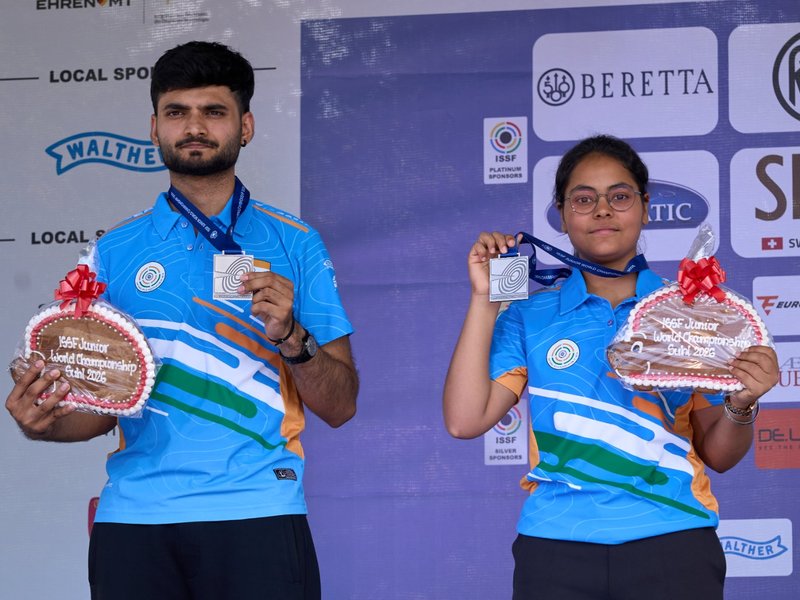ISSF Junior WC: Vanshika Chaudhary, Shiva Narwal win silver as India continues to lead medal standings (Credit: NRAI)