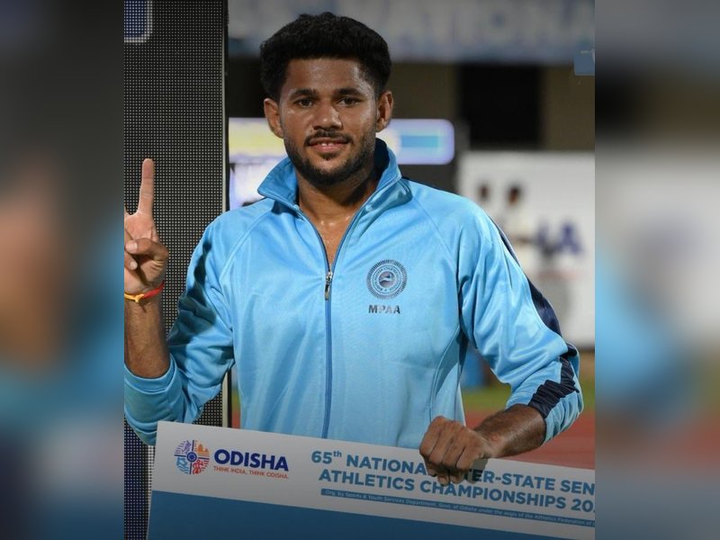Dev Meena, Anuskha Yadav, Jyothi Yarraji brightened Day One of the 65th National Inter-State Senior Athletics Championships at the Kalinga Stadium in Bhubaneswar on Wednesday. Photo credit: AFI