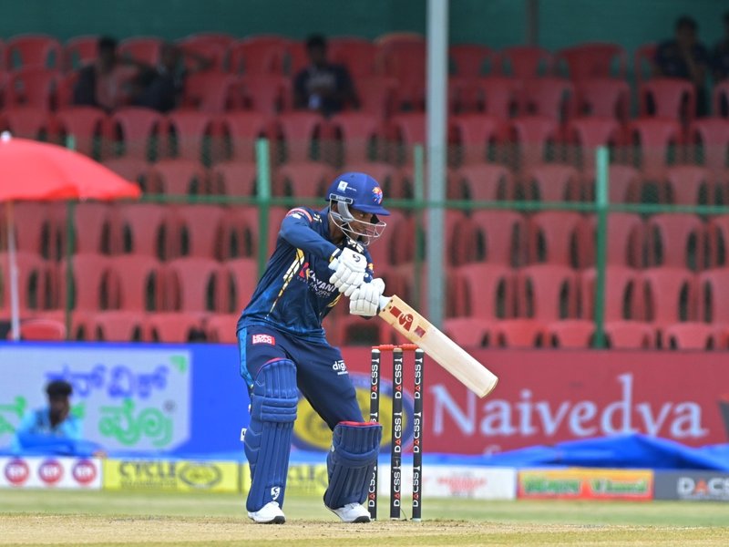 Bengaluru Blasters overcome Coastal Kings Mangaluru by 20 runs in the Maharaja Trophy KSCA T20 in Mysuru on Wednesday. Photo credit: KSCA