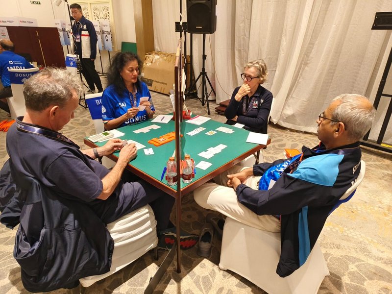 Three Indian teams advance to semifinals; Indian Men and Seniors eye gold medals  in the 5th Asia Cup Bridge Championships at the Taj Cidade de Goa Horizon in Panaji on Thursday. Photo credit: BFI