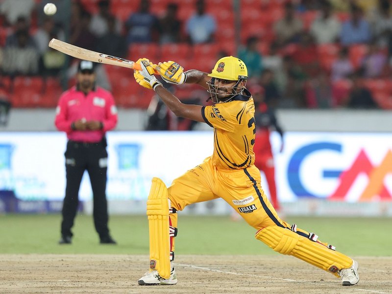 Rohit Rayudu's maiden fifty, disciplined bowling help Palamuru Strikers to first win of season in Season 1 of Hyderabad Cricket Association's TG20 in Hyderabad on Thursday. Photo credit: HCA