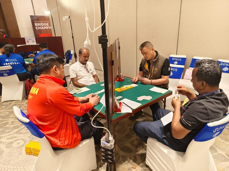 India seniors storm into final after dramatic comeback; eight Indian pairs progress to summit clash in Friendship Matchpoint format in the 5th Asia Cup Bridge Championships 2026 in Panaji, Goa, on Friday. Photo credit: BFI