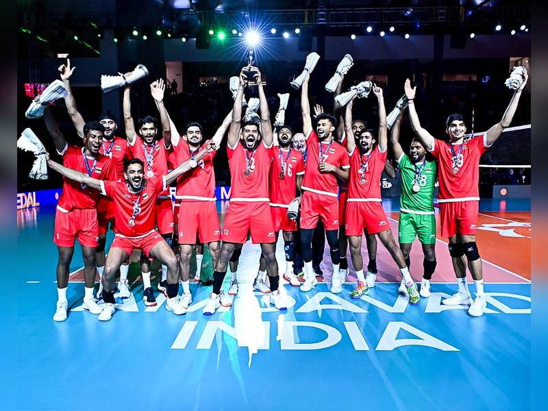 India script history with first-ever AVC men's cup bronze after beating Bahrain (Credit: avcvolley)