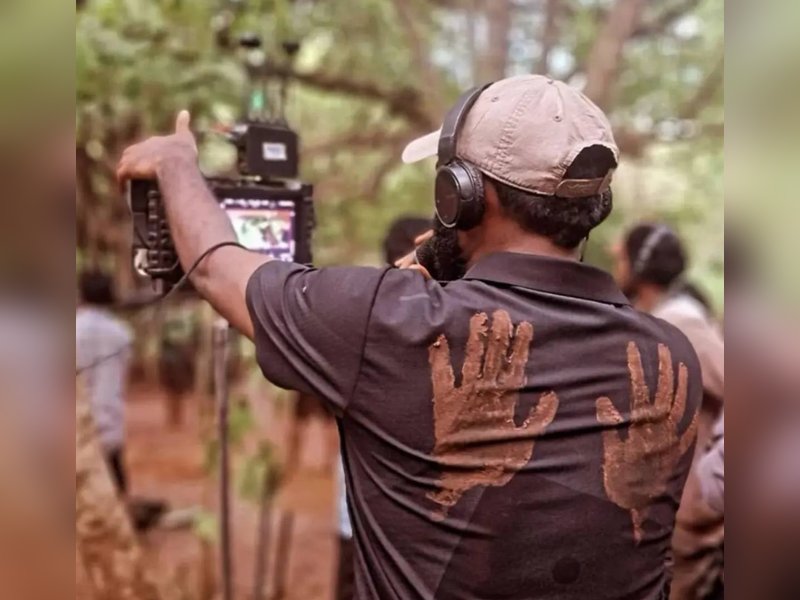 Mysaa's director Rawindra Pulle sports shirt bearing Rashmika's hand imprints (Photo: Rawindra Pulle/Instagram) 