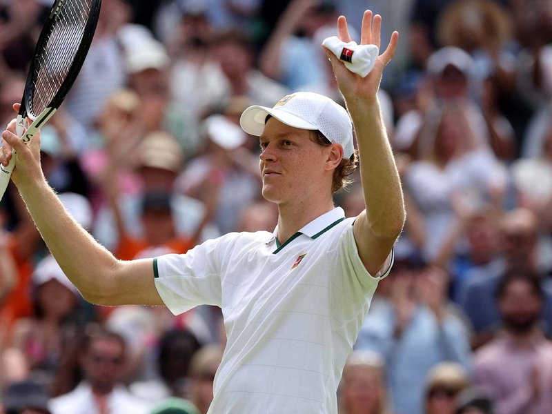 Jannik Sinner survives scary fall, Miomir Kecmanovic in dramatic five-setter in the men's singles first round of Wimbledon at the All England Club in London on Monday. Photo credit: ATP Tour/X